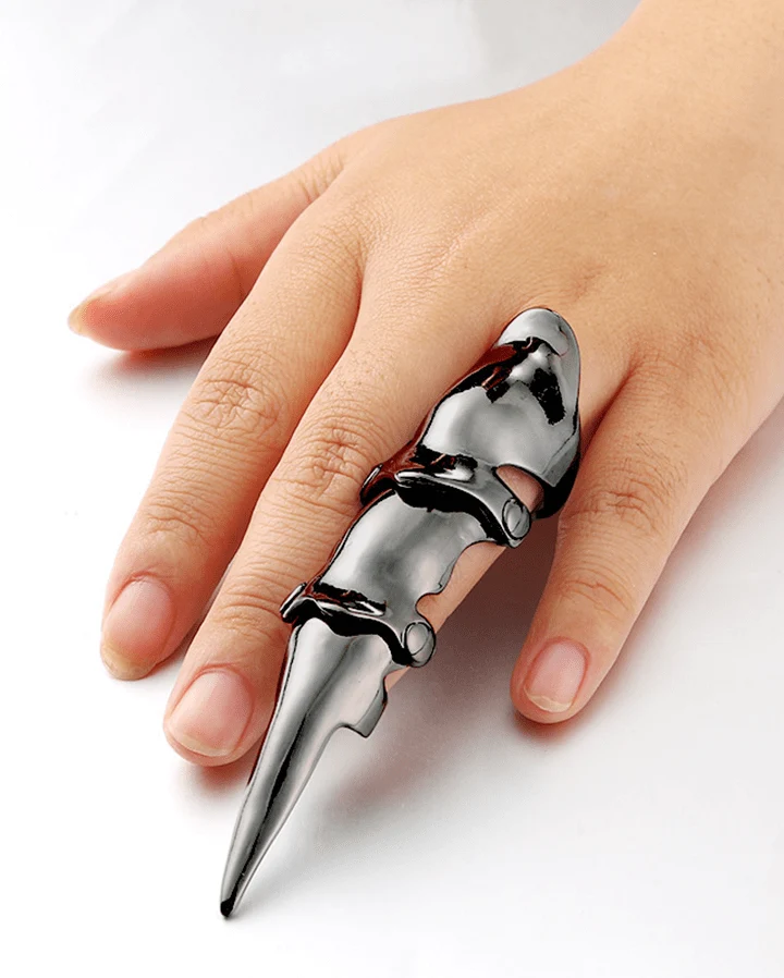 "GOTHIC CLAW" Articulated Armor Finger Ring