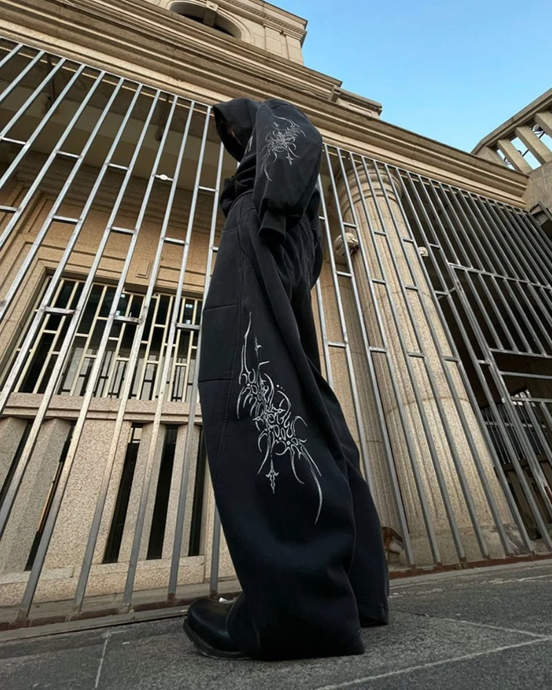 Gothic Tree Graphic Oversized Hoodie