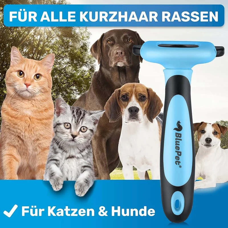 Kurzhaar Unterfellbürste - Kammblatt - blau