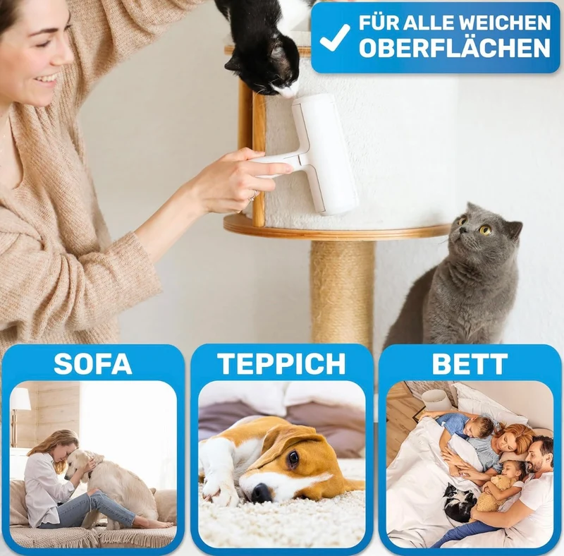 Tierhaarentferner für weiche Oberflächen + Fusselroller
