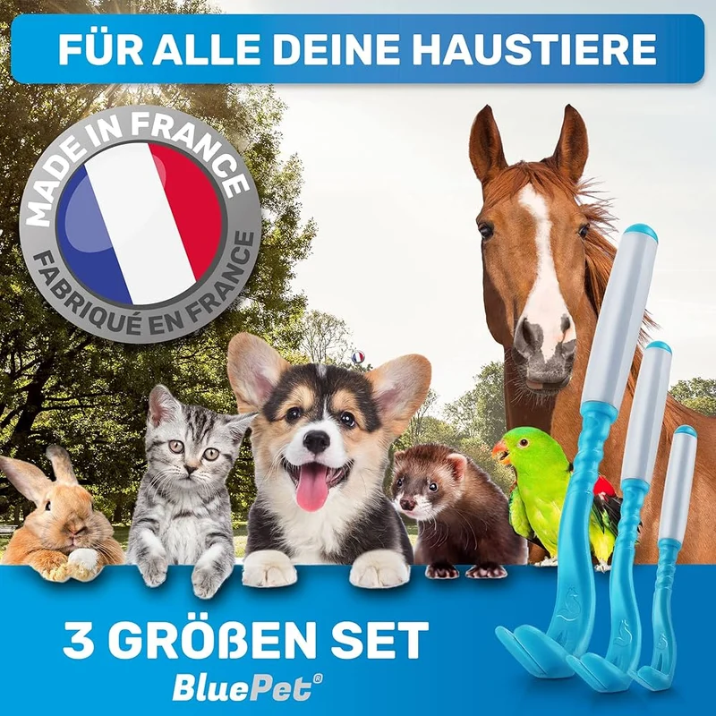 3 x Zeckenhaken, Zeckenentferner blau