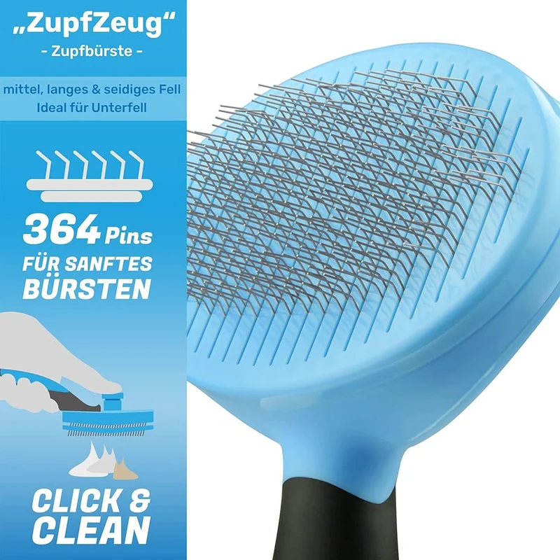 Zupfbürste für Fellwechsel blau