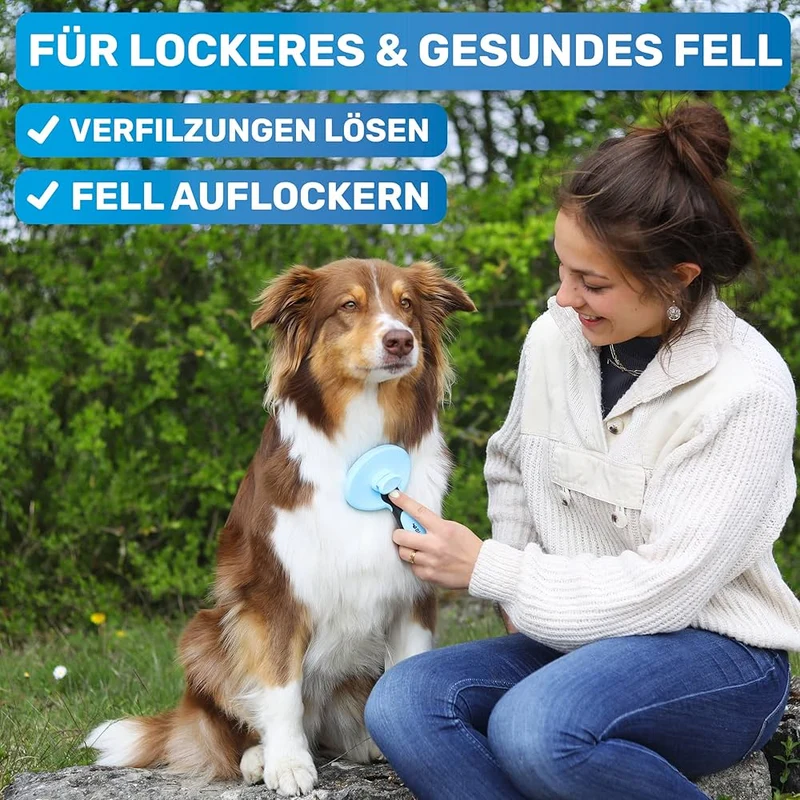 Zupfbürste für Fellwechsel blau