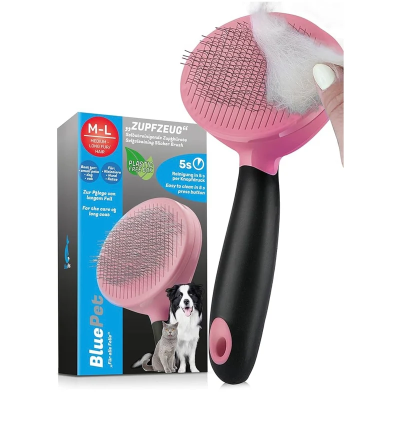 Zupfbürste für Fellwechsel rosa