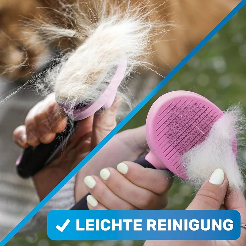 Zupfbürste für Fellwechsel rosa