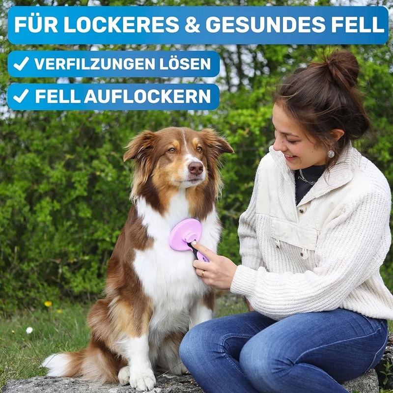 Zupfbürste für Fellwechsel rosa
