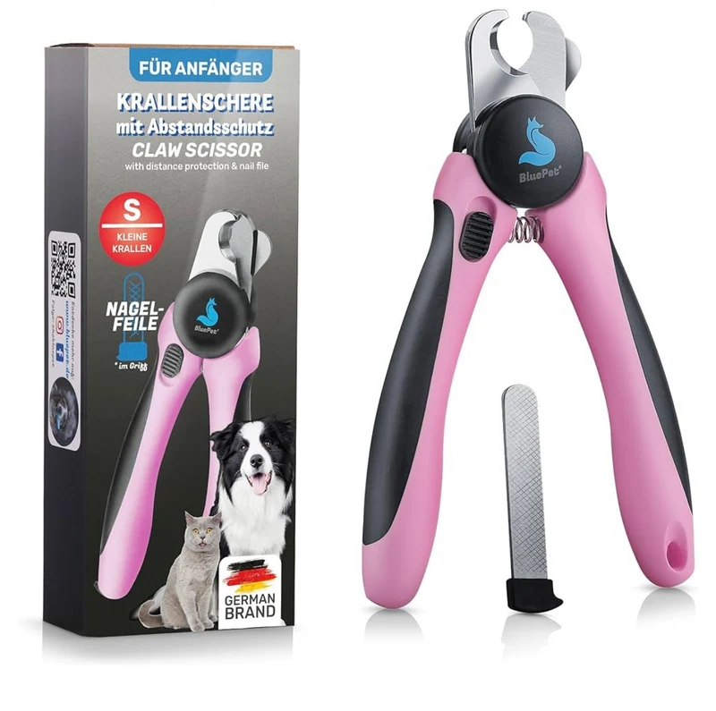 Krallenschere mit Schutz rosa