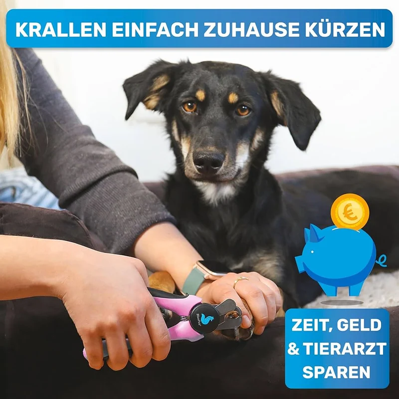 Krallenschere mit Schutz rosa