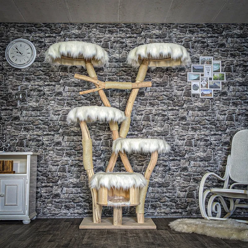 Naturkratzbaum 3832 Kratzbaum Natur Holz Design 193 cm hoch Katzenbaum