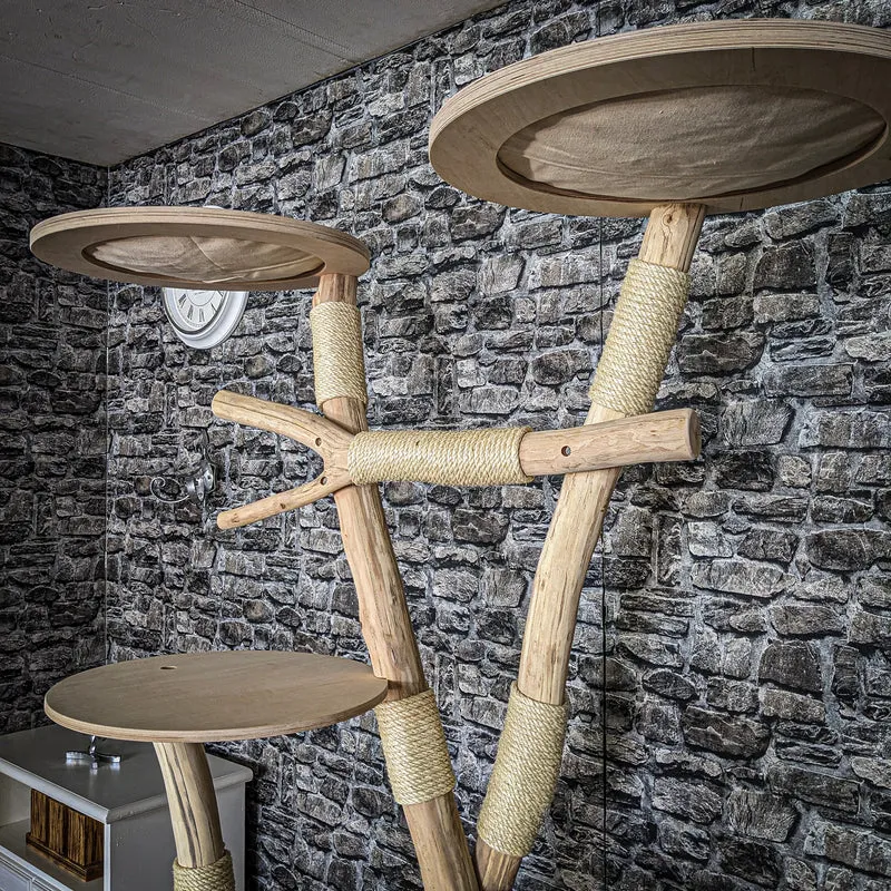 Naturkratzbaum 3832 Kratzbaum Natur Holz Design 193 cm hoch Katzenbaum