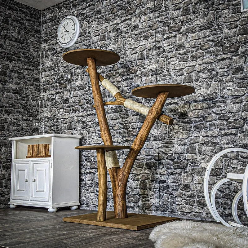 Outdoor Naturkratzbaum 3831 Kratzbaum Natur Holz Design 149 cm hoch Katzenbaum