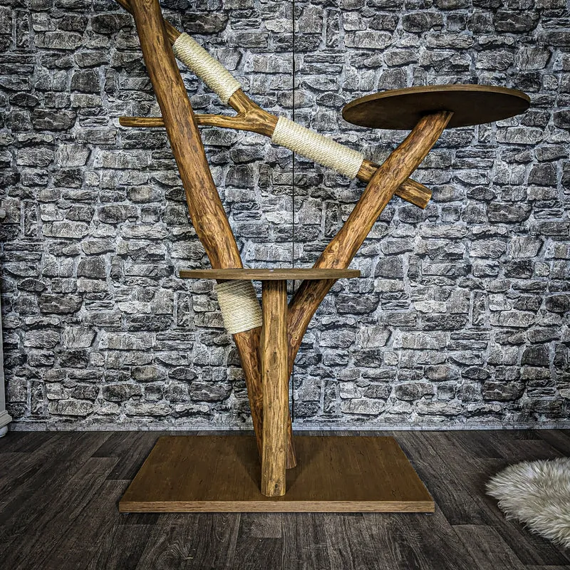 Outdoor Naturkratzbaum 3831 Kratzbaum Natur Holz Design 149 cm hoch Katzenbaum