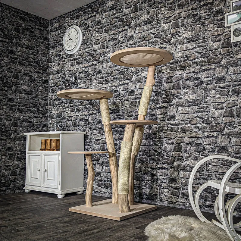 Naturkratzbaum 3825 Kratzbaum Natur Holz Design 144 cm hoch Katzenbaum