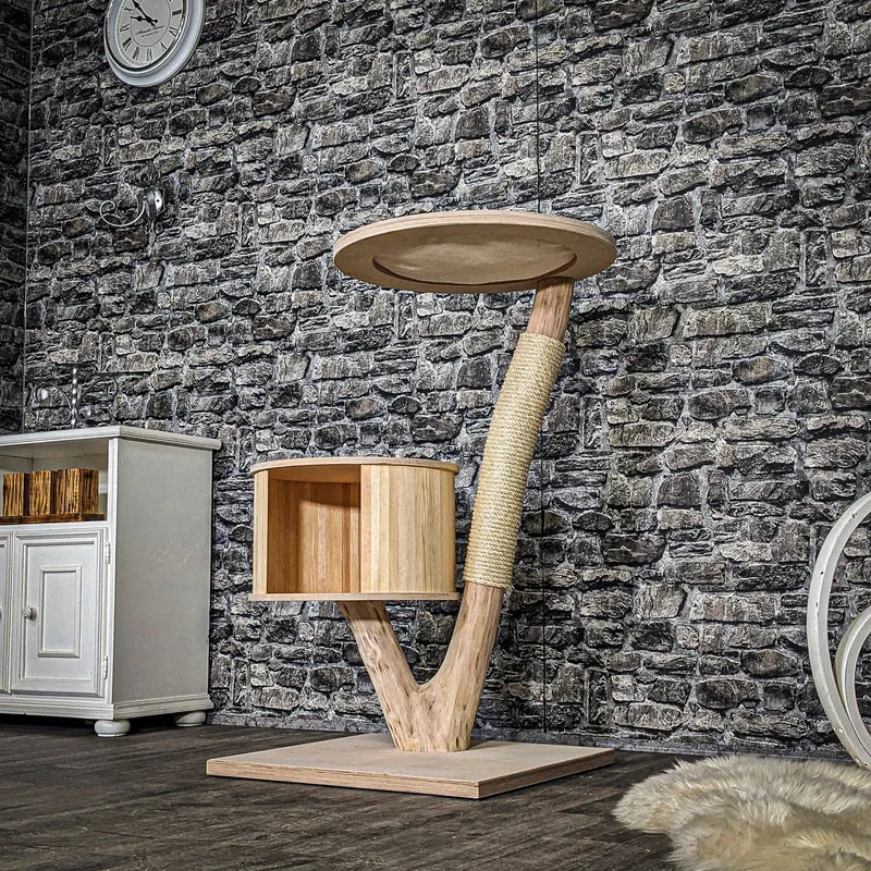 Naturkratzbaum 3824 Kratzbaum Natur Holz Design 106 cm hoch Katzenbaum