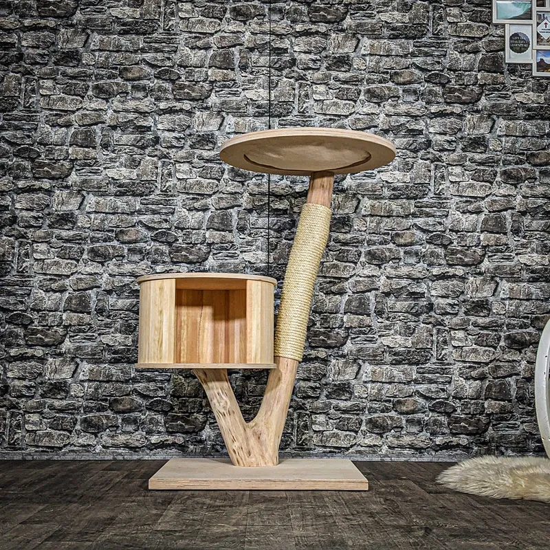 Naturkratzbaum 3824 Kratzbaum Natur Holz Design 106 cm hoch Katzenbaum