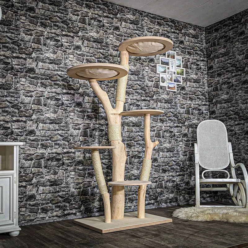 Naturkratzbaum 3822 Kratzbaum Natur Holz Design 180 cm hoch Katzenbaum