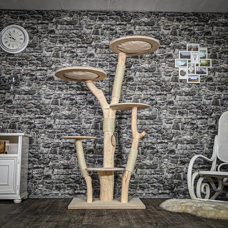 Naturkratzbaum 3822 Kratzbaum Natur Holz Design 180 cm hoch Katzenbaum