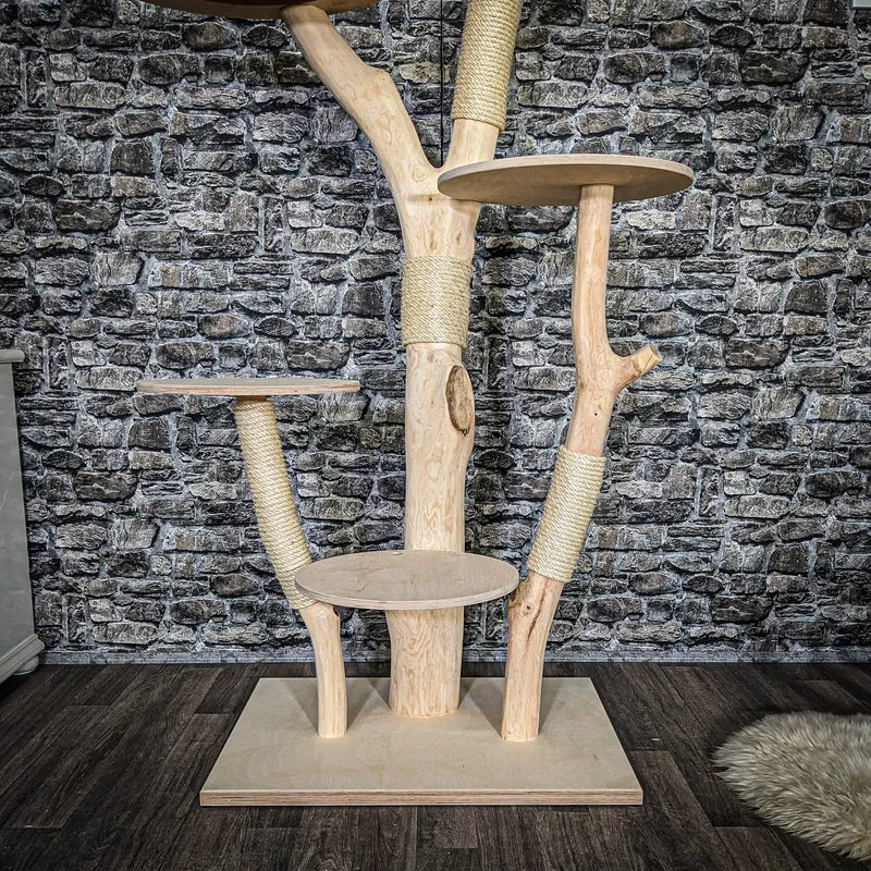 Naturkratzbaum 3822 Kratzbaum Natur Holz Design 180 cm hoch Katzenbaum