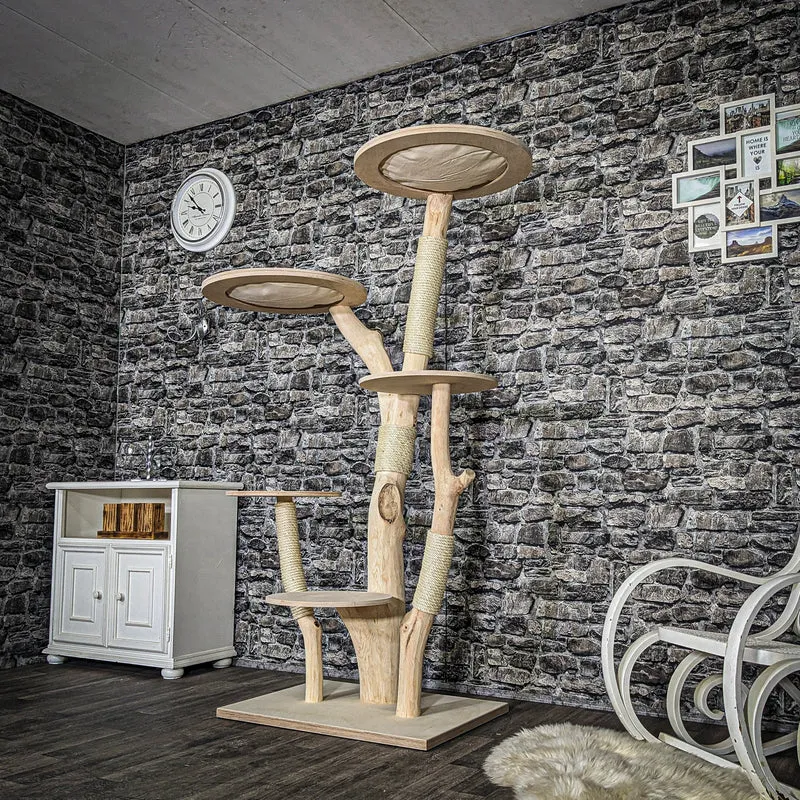 Naturkratzbaum 3822 Kratzbaum Natur Holz Design 180 cm hoch Katzenbaum