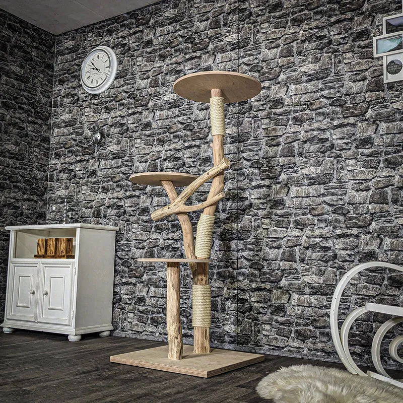 Naturkratzbaum 3821 Kratzbaum Natur Holz Design 152 cm hoch Katzenbaum