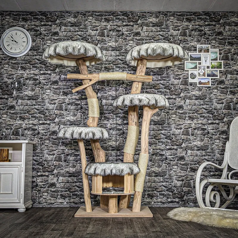 Naturkratzbaum 3816 Kratzbaum Natur Holz Design 178 cm hoch Katzenbaum