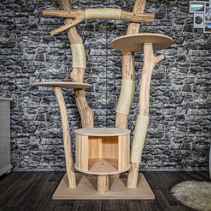 Naturkratzbaum 3816 Kratzbaum Natur Holz Design 178 cm hoch Katzenbaum