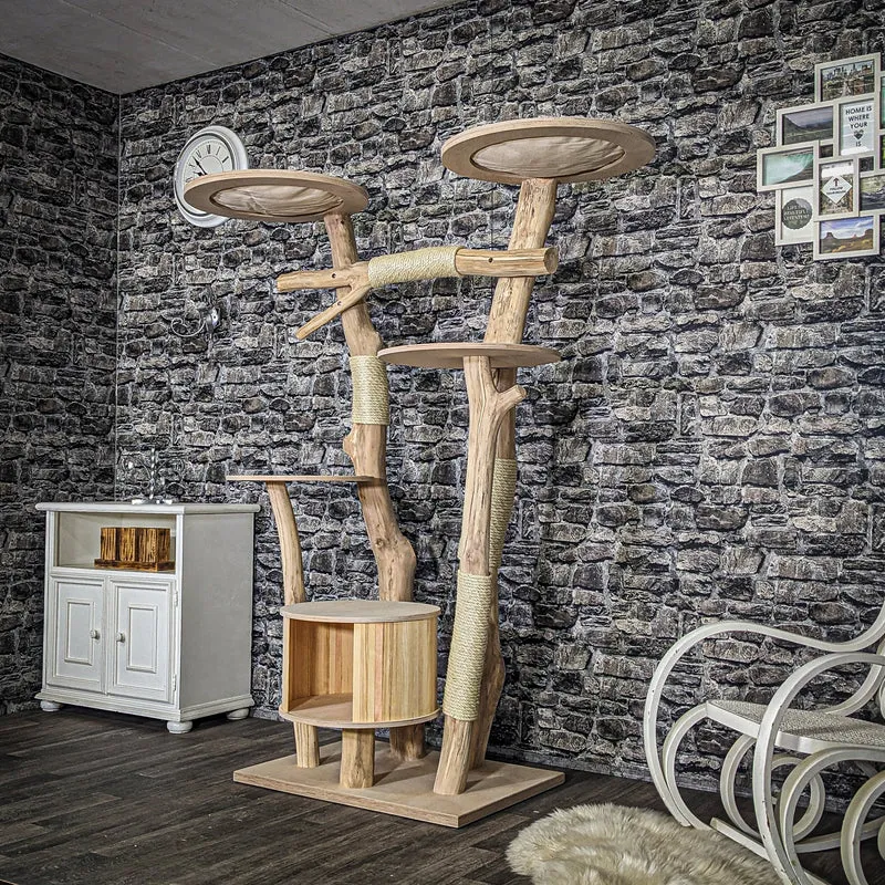 Naturkratzbaum 3816 Kratzbaum Natur Holz Design 178 cm hoch Katzenbaum
