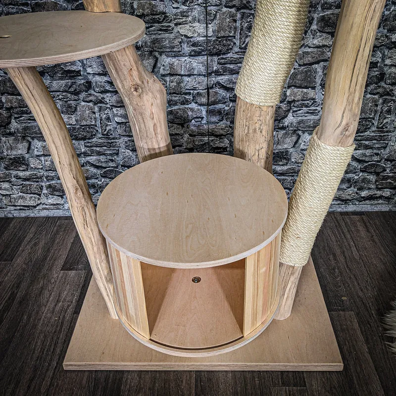 Naturkratzbaum 3816 Kratzbaum Natur Holz Design 178 cm hoch Katzenbaum