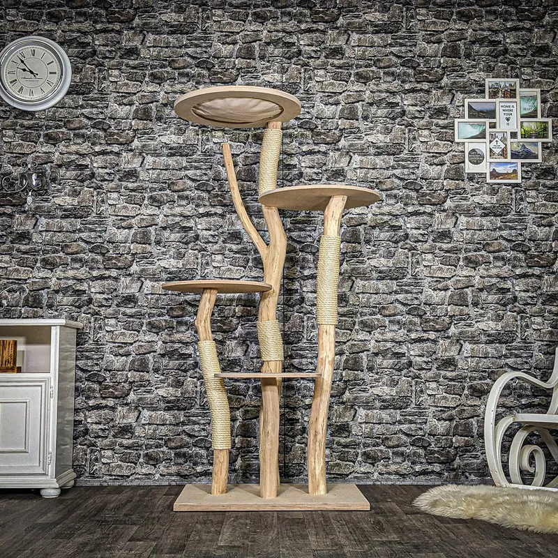 Naturkratzbaum 3815 Kratzbaum Natur Holz Design 174 cm hoch Katzenbaum