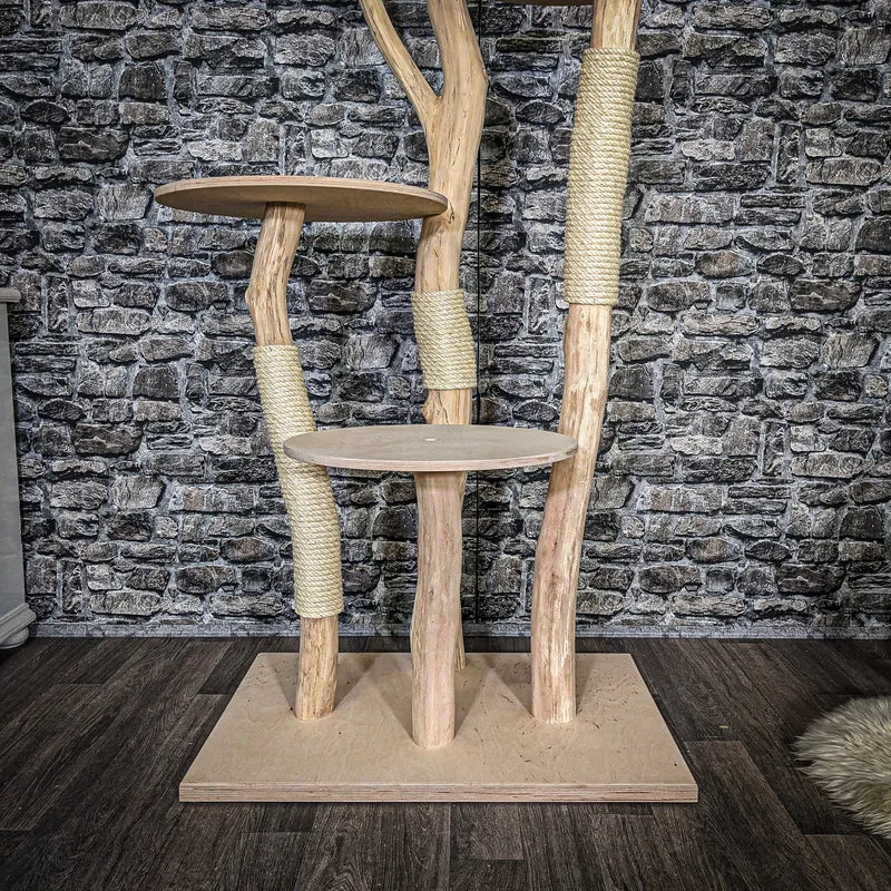 Naturkratzbaum 3815 Kratzbaum Natur Holz Design 174 cm hoch Katzenbaum