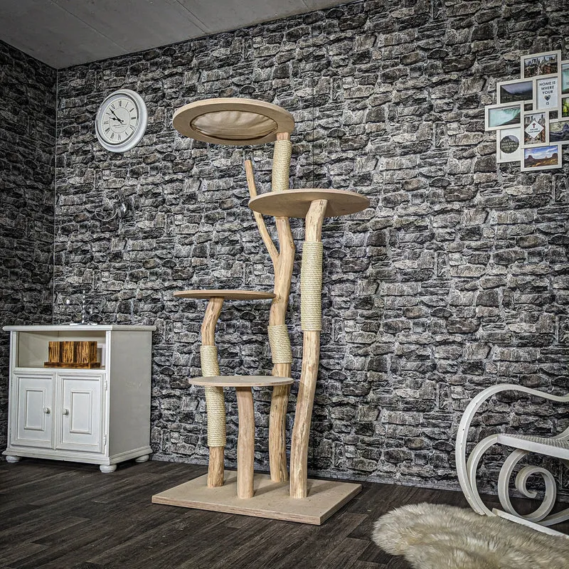 Naturkratzbaum 3815 Kratzbaum Natur Holz Design 174 cm hoch Katzenbaum