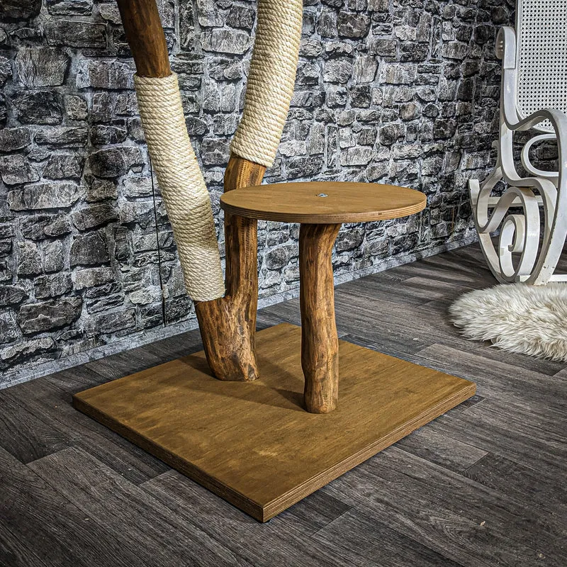 Outdoor Naturkratzbaum 3827 Kratzbaum Natur Holz Design 122 cm hoch Katzenbaum