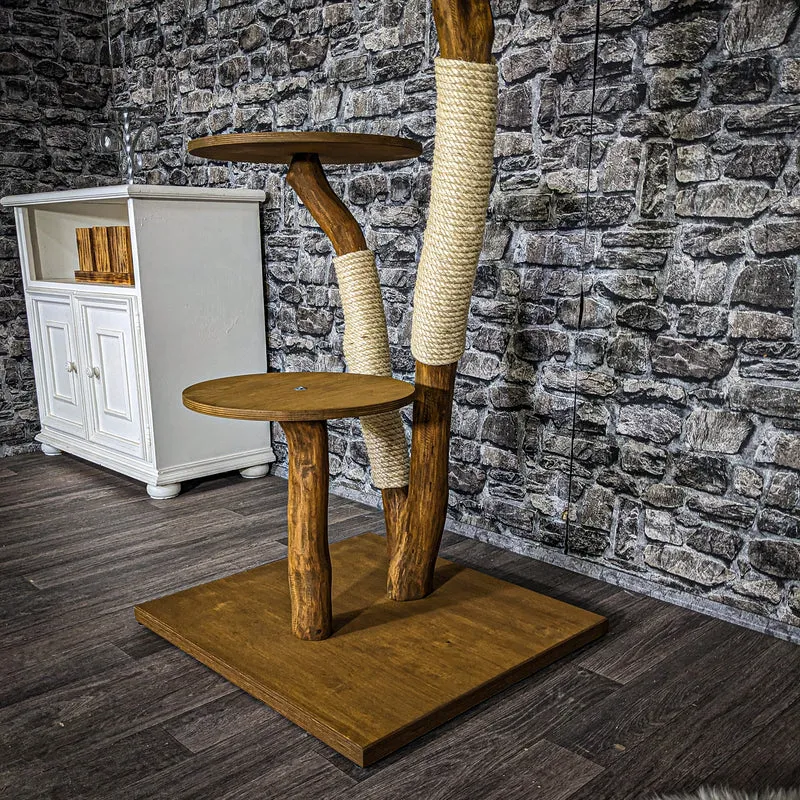 Outdoor Naturkratzbaum 3827 Kratzbaum Natur Holz Design 122 cm hoch Katzenbaum