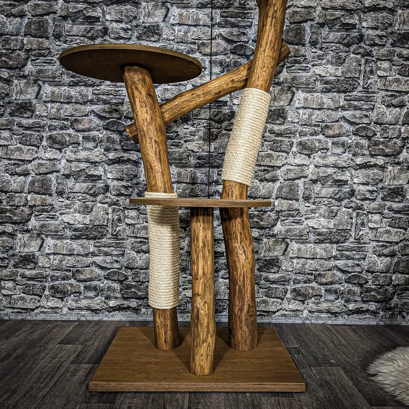 Outdoor Naturkratzbaum 3826 Kratzbaum Natur Holz Design 135 cm hoch Katzenbaum