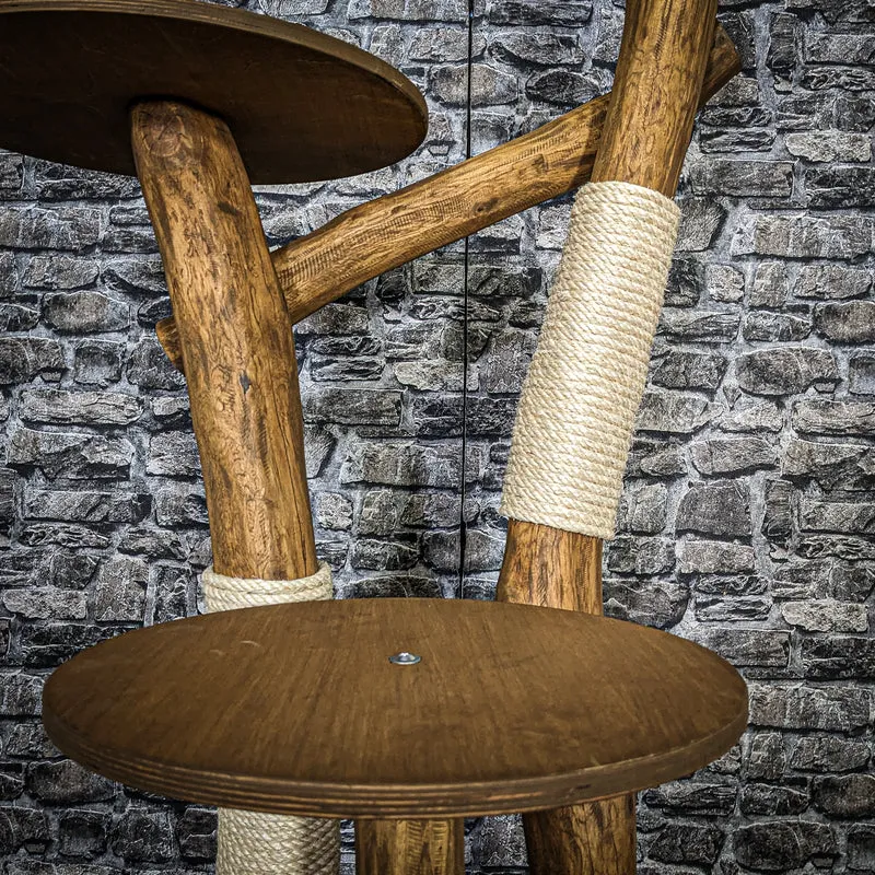 Outdoor Naturkratzbaum 3826 Kratzbaum Natur Holz Design 135 cm hoch Katzenbaum