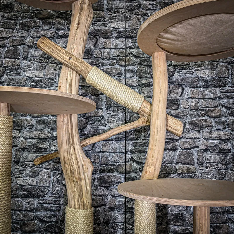 Naturkratzbaum 3810 Kratzbaum Natur Holz Design 205 cm hoch Katzenbaum