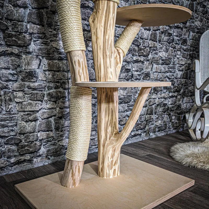 Naturkratzbaum 3809 Kratzbaum Natur Holz Design 225 cm hoch Katzenbaum