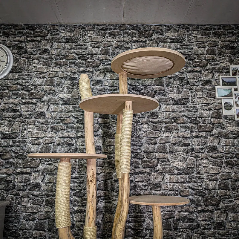 Naturkratzbaum 3808 Kratzbaum Natur Holz Design 185 cm hoch Katzenbaum