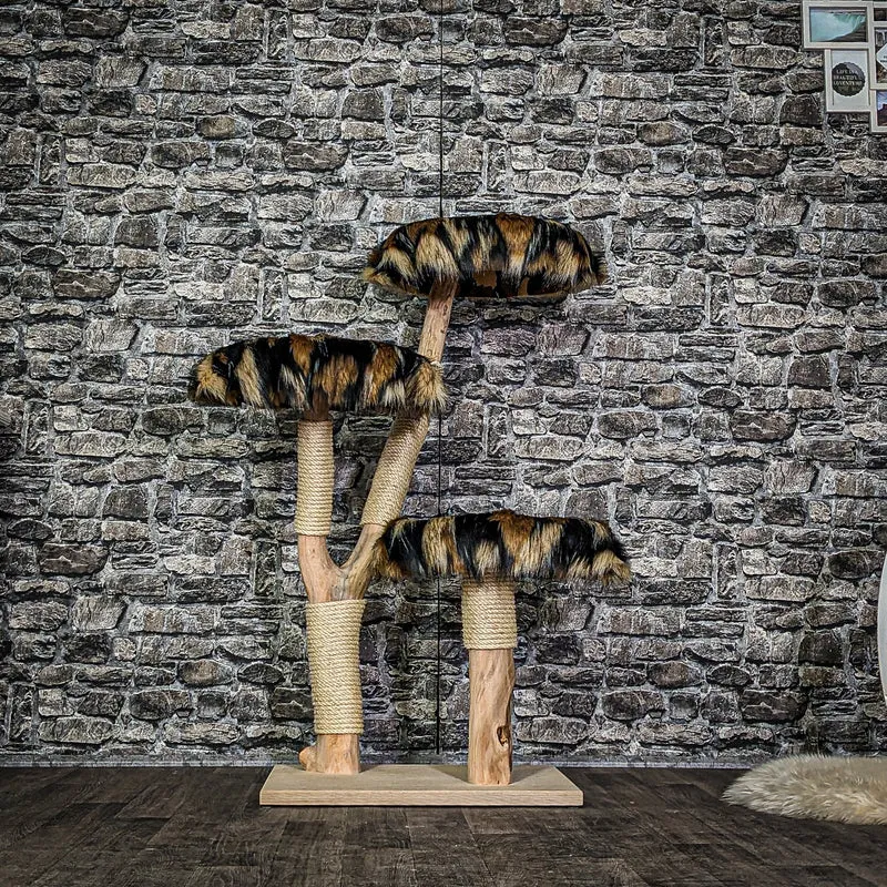 Naturkratzbaum 3801 Kratzbaum Natur Holz Design 115 cm hoch Katzenbaum