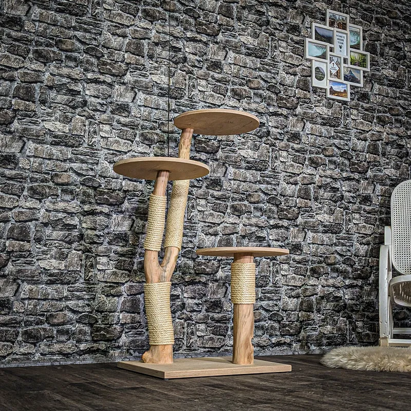 Naturkratzbaum 3801 Kratzbaum Natur Holz Design 115 cm hoch Katzenbaum