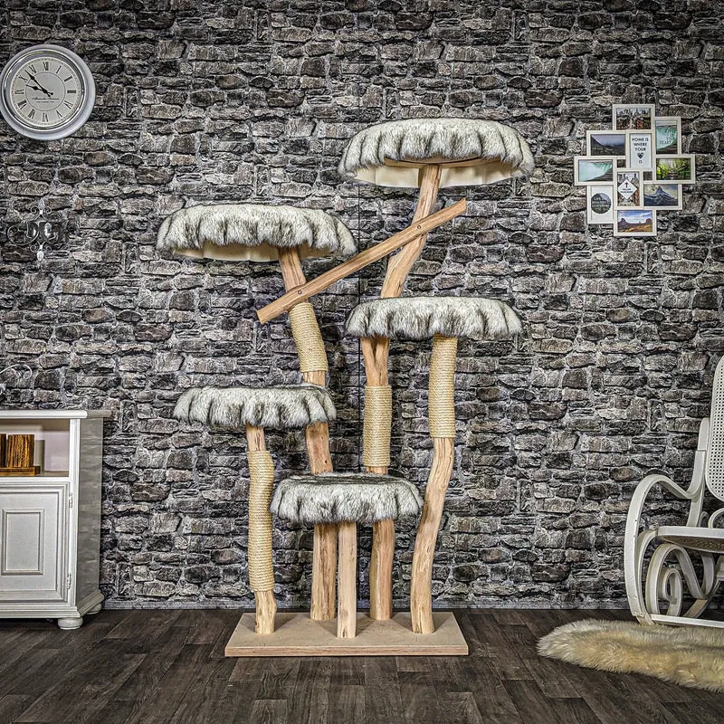 Naturkratzbaum 3882 Kratzbaum Natur Holz Design 172 cm hoch Katzenbaum