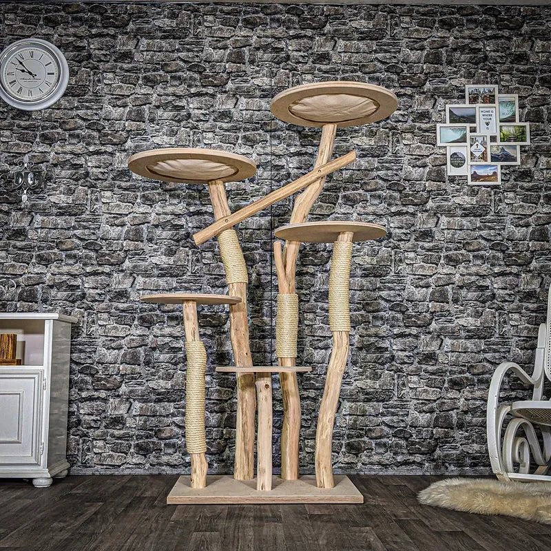 Naturkratzbaum 3882 Kratzbaum Natur Holz Design 172 cm hoch Katzenbaum