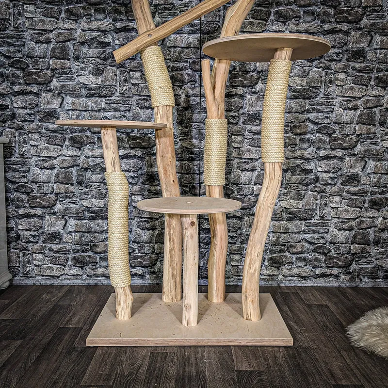 Naturkratzbaum 3882 Kratzbaum Natur Holz Design 172 cm hoch Katzenbaum