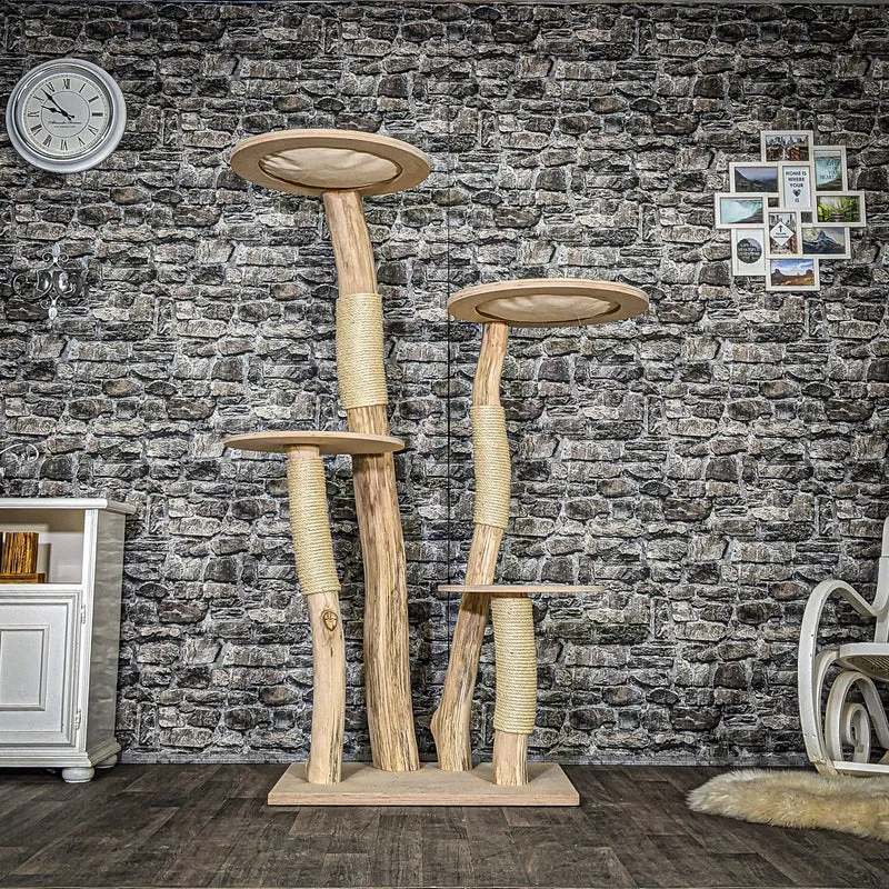 Naturkratzbaum 3880 Kratzbaum Natur Holz Design 175 cm hoch Katzenbaum