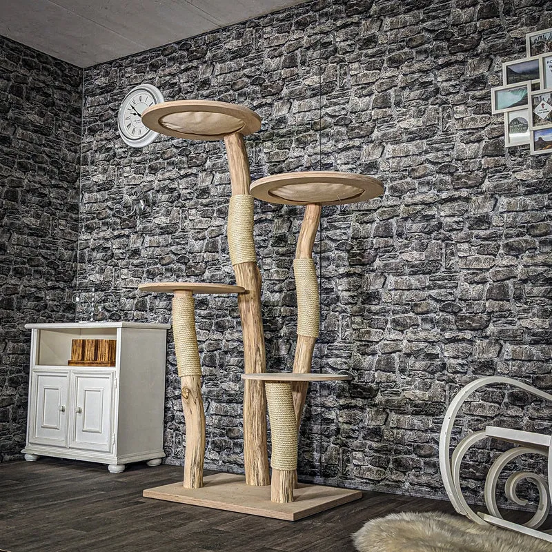 Naturkratzbaum 3880 Kratzbaum Natur Holz Design 175 cm hoch Katzenbaum