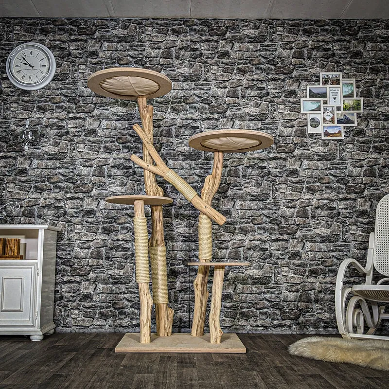 Naturkratzbaum 3877 Kratzbaum Natur Holz Design 175 cm hoch Katzenbaum