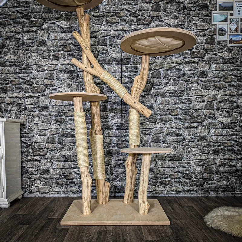 Naturkratzbaum 3877 Kratzbaum Natur Holz Design 175 cm hoch Katzenbaum