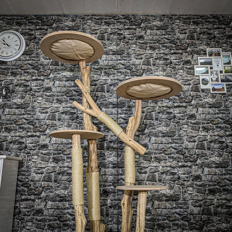 Naturkratzbaum 3877 Kratzbaum Natur Holz Design 175 cm hoch Katzenbaum