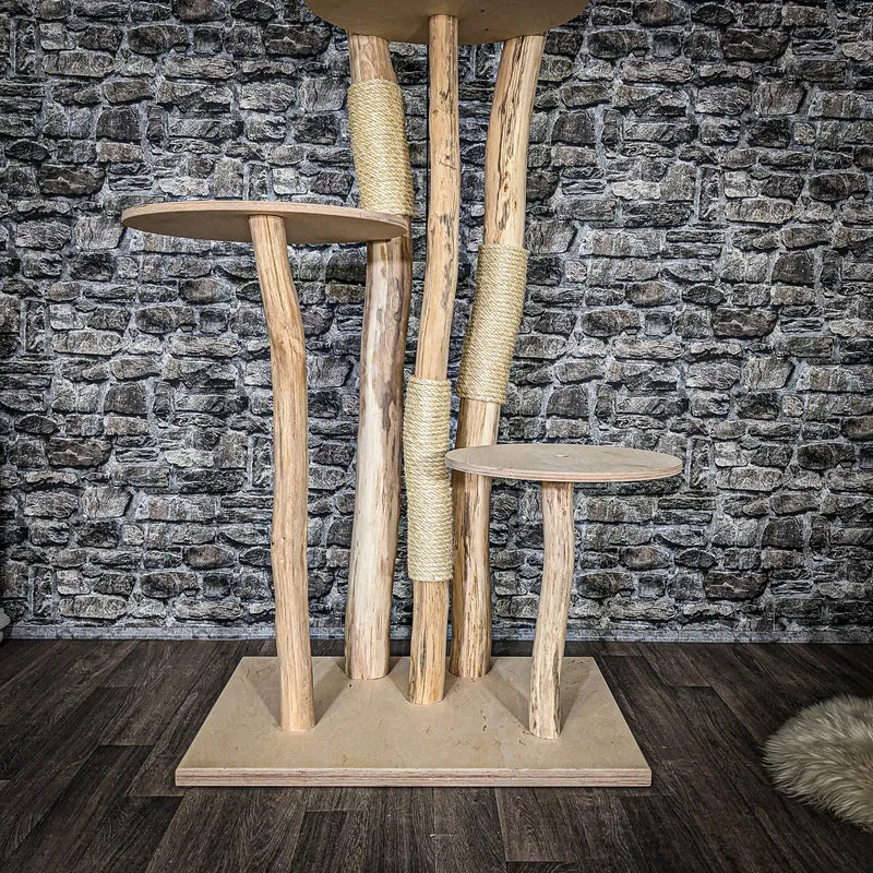 Naturkratzbaum 3876 Kratzbaum Natur Holz Design 175 cm hoch Katzenbaum