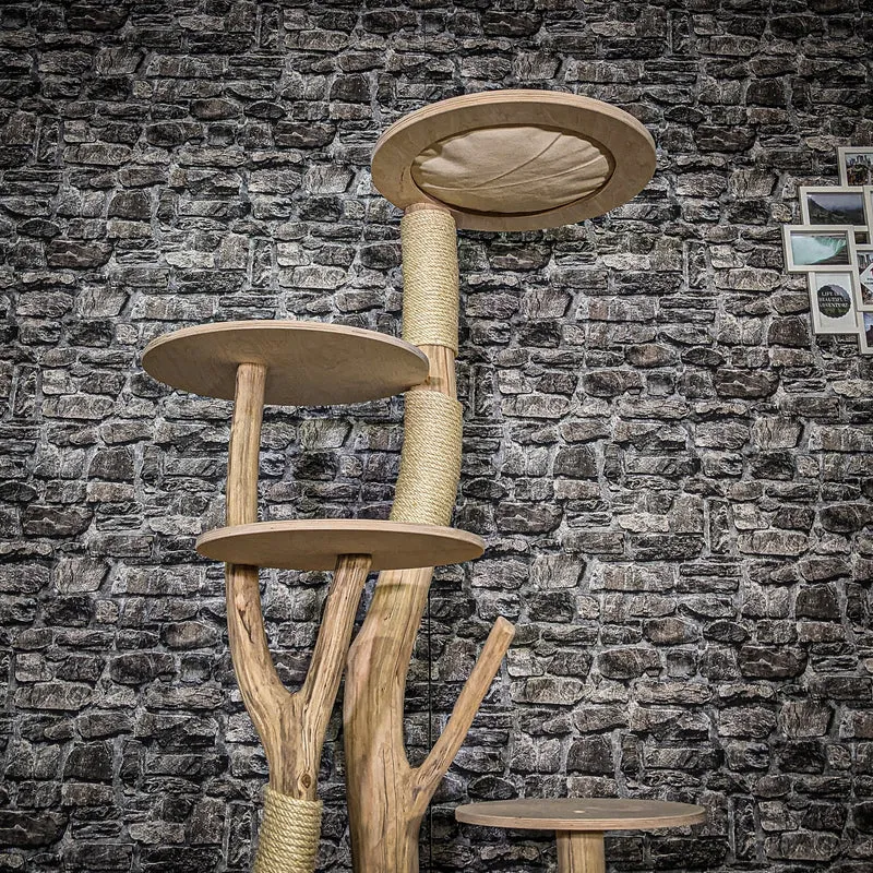 Naturkratzbaum 3875 Kratzbaum Natur Holz Design 175 cm hoch Katzenbaum